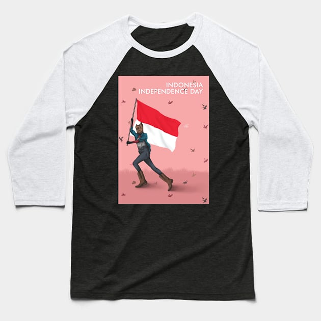 INDONESIA INDEPENDENCE DAY Baseball T-Shirt by drawanddie
